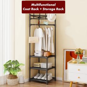 Porte-manteau d’angle multicouche assemblé, avec cintre pour vêtements