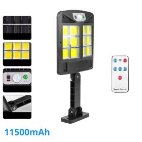 Applique murale solaire d’extérieur avec capteur de mouvement PIR, imperméable, COB, lampadaire Led, pour jardin et cour